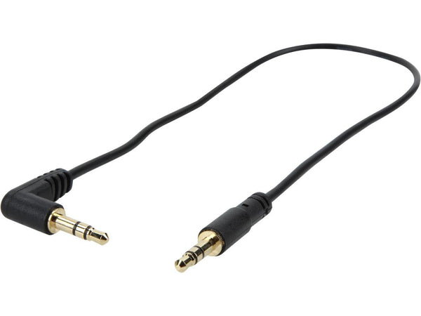 StarTech.com MU1MMSRA Slim 3.5mm to Right Angle Stereo Audio Cable Male to Male