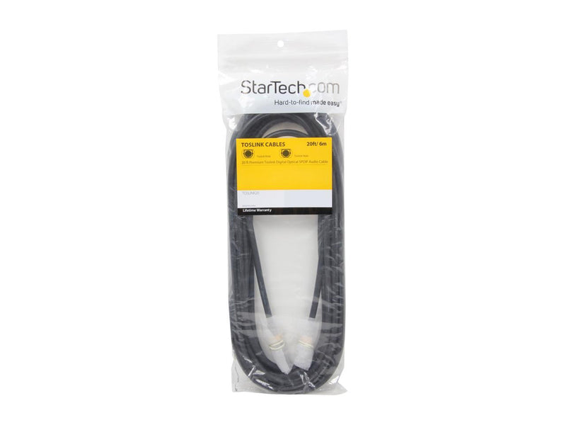 StarTech.com Model TOSLINK20 20 ft. Premium Toslink Digital Optical SPDIF Audio