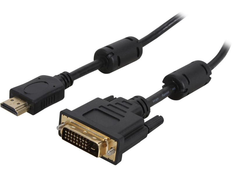 Coboc EA-HD2DVI-6-BK 6 ft. Black HDMI A Male to DVI-D (24+1) Male 30AWG High