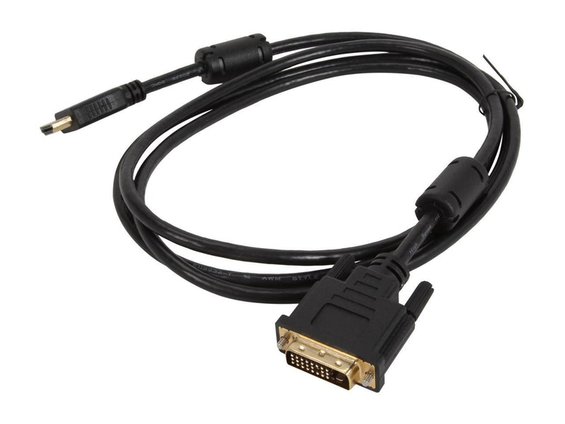 Coboc EA-HD2DVI-6-BK 6 ft. Black HDMI A Male to DVI-D (24+1) Male 30AWG High