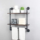 LENGEN Industrial Pipe Bathroom Shelf with Towel Bar,Rustic 24inch B08HDFLTHM - Like New