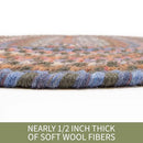 Super Area Rugs Premium Wool Braided Rug Blue Green Mix 2' X 3' - Brand New