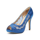 DREAM PAIRS Womens High Heel Pump Shoes, RoyalBlue - 8.5 (Divine-01) - Like New