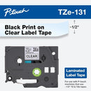 Brother Genuine P-touch TZE-131 Tape 0.5" (12MM X 8M) Standard Laminated Tape - Brand New