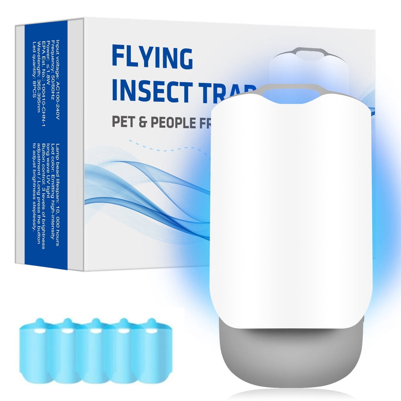 CYNBHH FLYING INSECT TRAP PLUG-IN UV NIGHT LIGHT, NOISELESS - WHITE - Like New