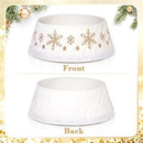 LASPERAL White Christmas Tree Collar, 30" Gold Snowflake Tree Ring - Like New
