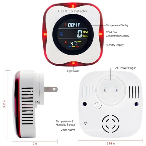 plug in carbon monoxide nat gas detectors kh alert combination gas detector - Like New