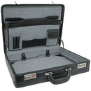 Alpine Swiss Expandable Genuine Leather Attache Briefcase B008BC5IEW - Black - Brand New