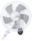 PARIS RHÔNE Wall Mount Fan with Remote,16 Inch Wall Fan with 5 Blades - Like New