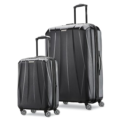 SAMSONITE CENTRIC HARDSIDE EXPANDABLE LUGGAGE SPINNER WHEELS 2-PIECE SET - BLACK - Brand New