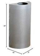 Rubbermaid Commercial Products Half Rounds Metal Trash Can - Stainless Steel - Brand New