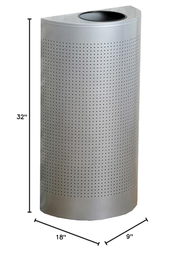 Rubbermaid Commercial Products Half Rounds Metal Trash Can - Stainless Steel - Brand New