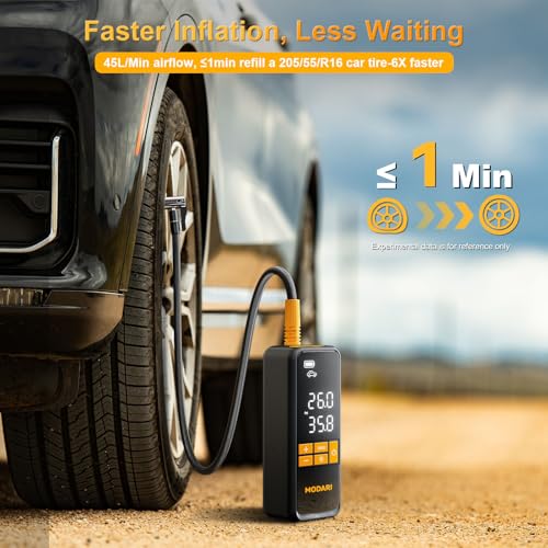 MODARI TIRE INFLATOR PORTABLE AIR COMPRESSOR 5X FASTER 160PSI AP002 - BLACK - Like New