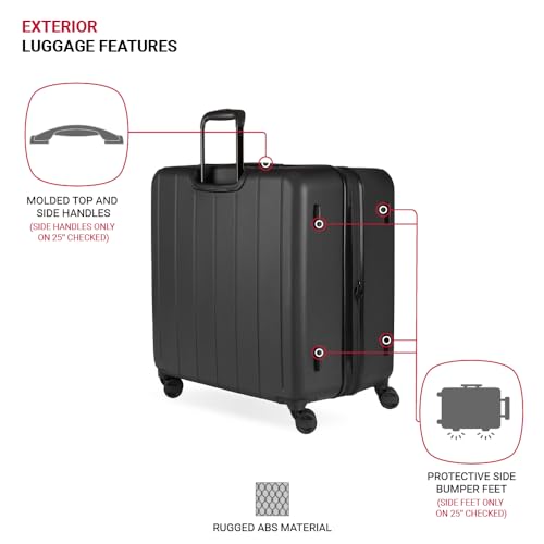 SWISSGEAR WANDERLUST PRO LIGHTWEIGHT EXPANDABLE SPINNER 3-PIECE SA8092 - BLACK - Like New