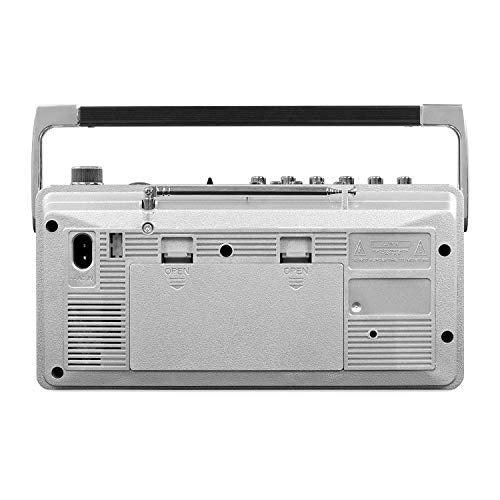 VICTROLA SPEC: VICTROLA BOOMBOX AM/FM RADIO VBB-25-SLV - SILVER - Like New