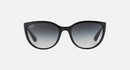 RAY-BAN SUNGLASSES - POLISHED BLACK FRAME, GRAY GRADIENT LENSES, 59-20-130 3N - Like New