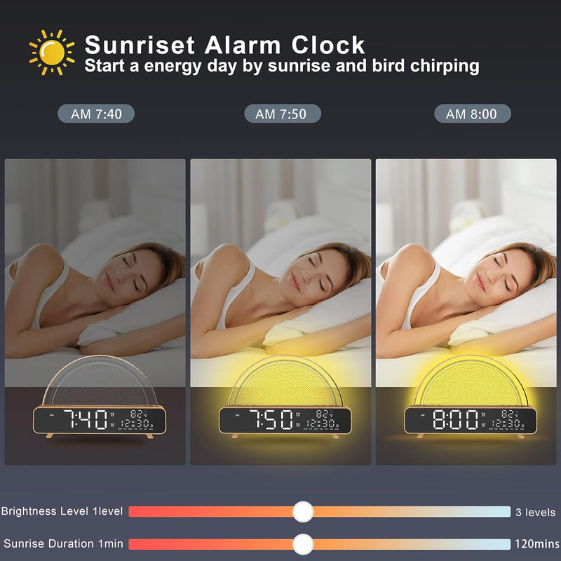 ANYPLUS Sunrise Digital Alarm Clock HT-L-001 - Wood Like New
