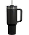 STANLEY QUENCHER H2.0 TUMBLER WITH HANDLE, STRAW 40 OUNCE - BLACK 2.0 - Brand New