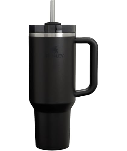 STANLEY QUENCHER H2.0 TUMBLER WITH HANDLE, STRAW 40 OUNCE - BLACK 2.0 - Brand New