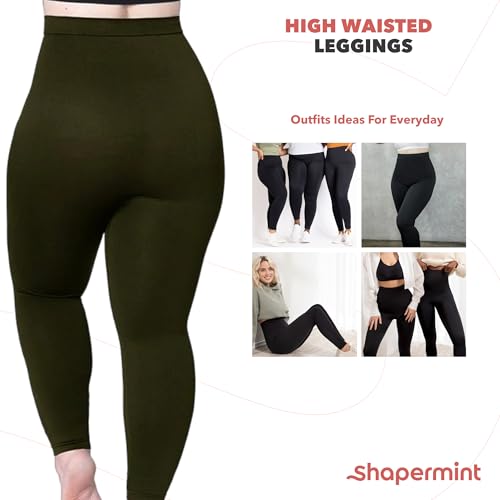 SHAPERMINT LEGGINGS FOR WOMEN TUMMY CONTROL HIGH WAISTED SHAPEWEAR WOMENS BLACK - Brand New