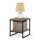 FURINNO CAMNUS MODERN LIVING 2-TIER END TABLE, FRENCH OAK GRAY - Like New