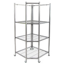 AS DESCRIBED-ORIGAMI ORIGAMI R5C-PEWTER CORNER 4-SHELF RACK - PEWTER - Like New