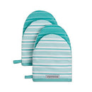 KITCHENAID ALBANY MINI OVEN MITT 2-SET SIZE: MEN 5.5"X8" WOMEN 5.5"X8" - AQUA - Brand New