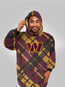 NFLHCDD-6COM NFL WASHINGTON COMMANDERS DIGITAL DASH SHERPA HOODED CAPE -OSFA - Brand New