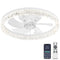 Matulsa Ceiling Fans with Lights and Remote Control, 20'' Low Profile-White - Like New