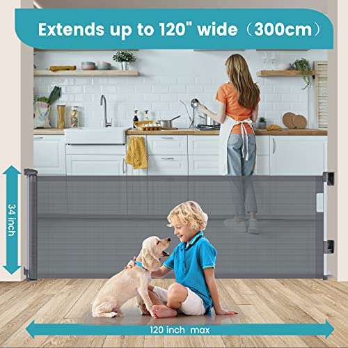 TAMELER 120 Inch Retractable Baby Gates Extra Wide for Doorway Stair Opening - Like New