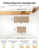 Furicher Large Waffle Bath Mat Set, 20"×47" & 16"×24", Washable, Brown - Brand New