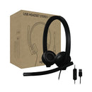 LOGITECH USB HEADSET MICROPHONE PC AND MAC USB-A WIRED HEADSET - BLACK - Like New
