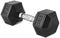 AMAZON BASICS RUBBER HEX DUMBBELL HAND WEIGHT 25LB SINGLE BLACK - BLACK - Like New