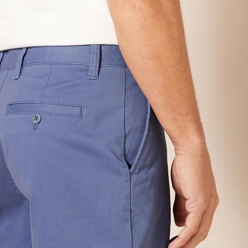 AMAZON ESSENTIALS MENS SLIM-FIT 7 STRETCH CHINO SHORT SIZE 34 DARK BLUE - Brand New