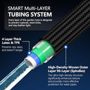 HENCUK FLEXIBLE GARDEN HOSE 50FT W/10 FUNCTION SPRAYER AND BRASS FITTINGS- BLACK - Like New
