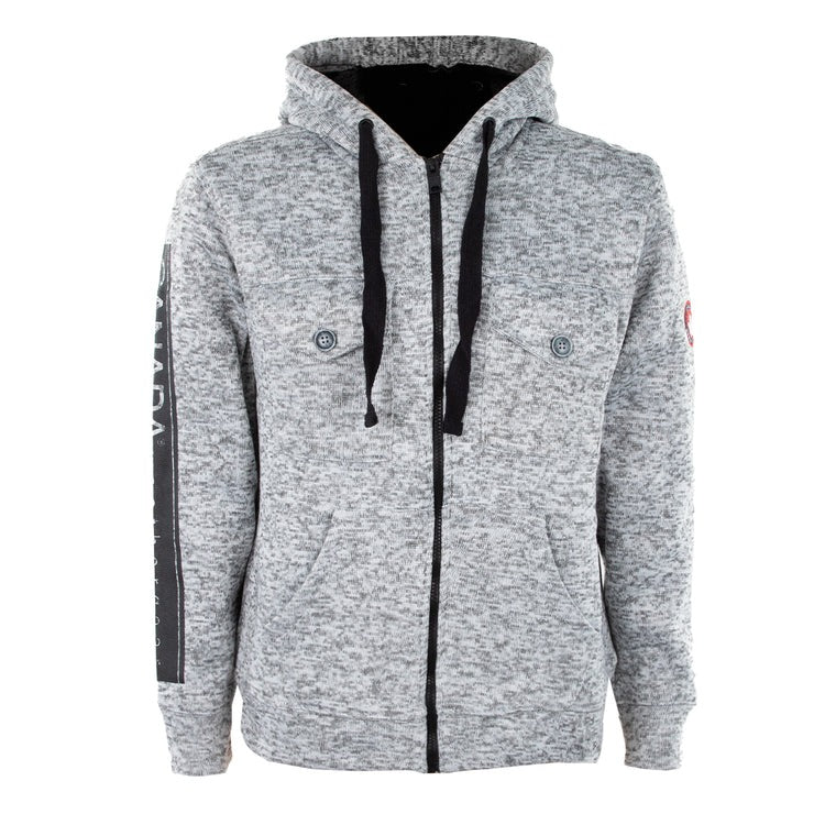 CANADA WEATHER GEAR MEN'S FULL ZIP HOODIE, LIGHT GRAY, MEDIUM - Brand New