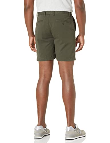 Amazon Essentials Men's Slim-Fit 7" Chino Short Dark Olive Size 33 - Brand New