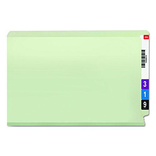 SMEAD END TAB PRESSBOARD FASTENER FILE FOLDER SAFESHIELD EXPANSION - GRAY/GREEN - Brand New