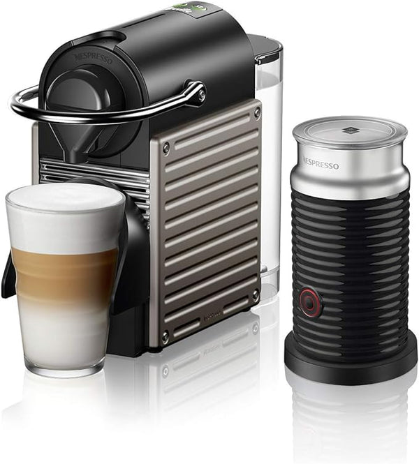 Nespresso Pixie Espresso by Breville Milk Frother BEC460TTN1BUC1 - BLACK/SILVER Like New
