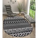 CAMILSON Boho Moroccan Black and White Oval Rug Geometric Diamond 5x7 Area - Brand New