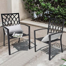 NUU GARDEN Patio Outdoor Dining Chairs Set 2 NUU1100-2 - Black - Brand New