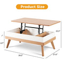 BIDISO LIFT TOP COFFEE CENTER TABLE WITH HIDDEN STORAGE COMPARTMENT - OAK - Like New