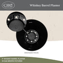 GROWSCAPE Classic Whiskey Barrel Planters Wood Finish Pot 20.5" Walnut 1- Pack - Brand New