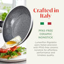 RIGOLETTO 9.5” NONSTICK FRYING PAN SKILLET MADE IN ITALY - BLACK - Brand New
