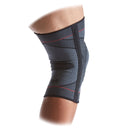 MCDAVID KNEE COMPRESSION KNIT SLEEVE GEL BUTTRESS SMALL/MEDIUM - GRAY/BLACK/RED - Like New