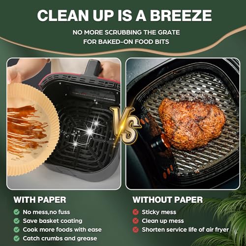 Upgraded Air Fryer Disposable Paper Liners - 1000 Pcs Thickened Deeper 9" - Brand New
