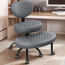 ATHOPE ERGONOMIC CROSS LEGGED OFFICE CHAIR WITH WHEELS, ADJUSTABLE - D18 - GRAY - Like New