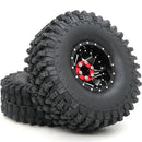 HOBBYSOUL RC 1.9 TIRES HEIGHT 120MM TIRES ALUMINUM 4 PACK BLACK - 1.9" - Like New