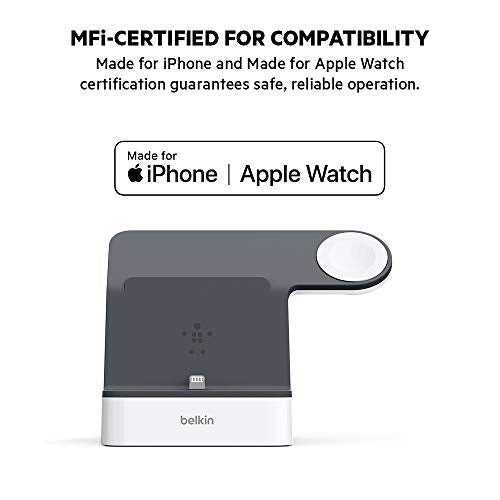 BELKIN MAGNETIC 2-IN-1 LIGHTNING CHARGING DOCK FOR APPLE IPHONE AND WATCH BLACK - Like New