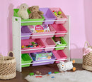 HONEY-CAN-DO KIDS TOY STORAGE ORGANIZER WITH BINS - PASTEL - Brand New